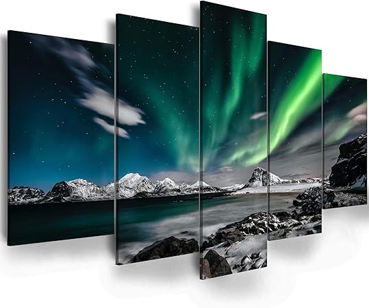 Amazon Com 5 Pieces Wall Art Ephany Art Aurora Scenery Painting On Canvas Landscape Sky Night Painting Stretched And Framed Canvas Paintings Ready To Hang For Home Decorations Wall Decor Posters Amazon Com 5 Pieces Wall Art Ephany Art Aurora Scenery Painting On Canvas Landscape Sky Night Painting Stretched And Framed Canvas Paintings Ready To Hang For Home Decorations Wall Decor Posters