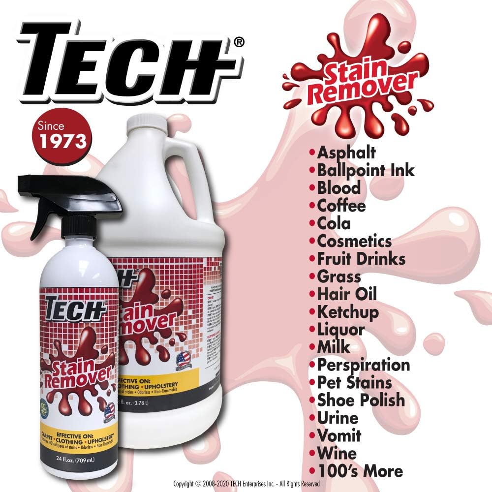 TECH Red Wine Stain Remover, 2 oz Spray Bottle, For Carpet, Clothes, Upholstery, and Other Fabrics: Home & Kitchen