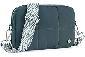 Telena Crossbody Bags for Women Cross Body Purse with Guitar Strap Lightweight Puffer Shoulder Bag for Travel
