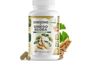 GreeNatr Ginko Biloba & Panax Ginseng Supplement - Red Ginseng Brain Supplement for Memory and Focus - Ginkgo Biloba Supplements for Good Vision, Immune System and Improved Blood Flow - 60 Tablets