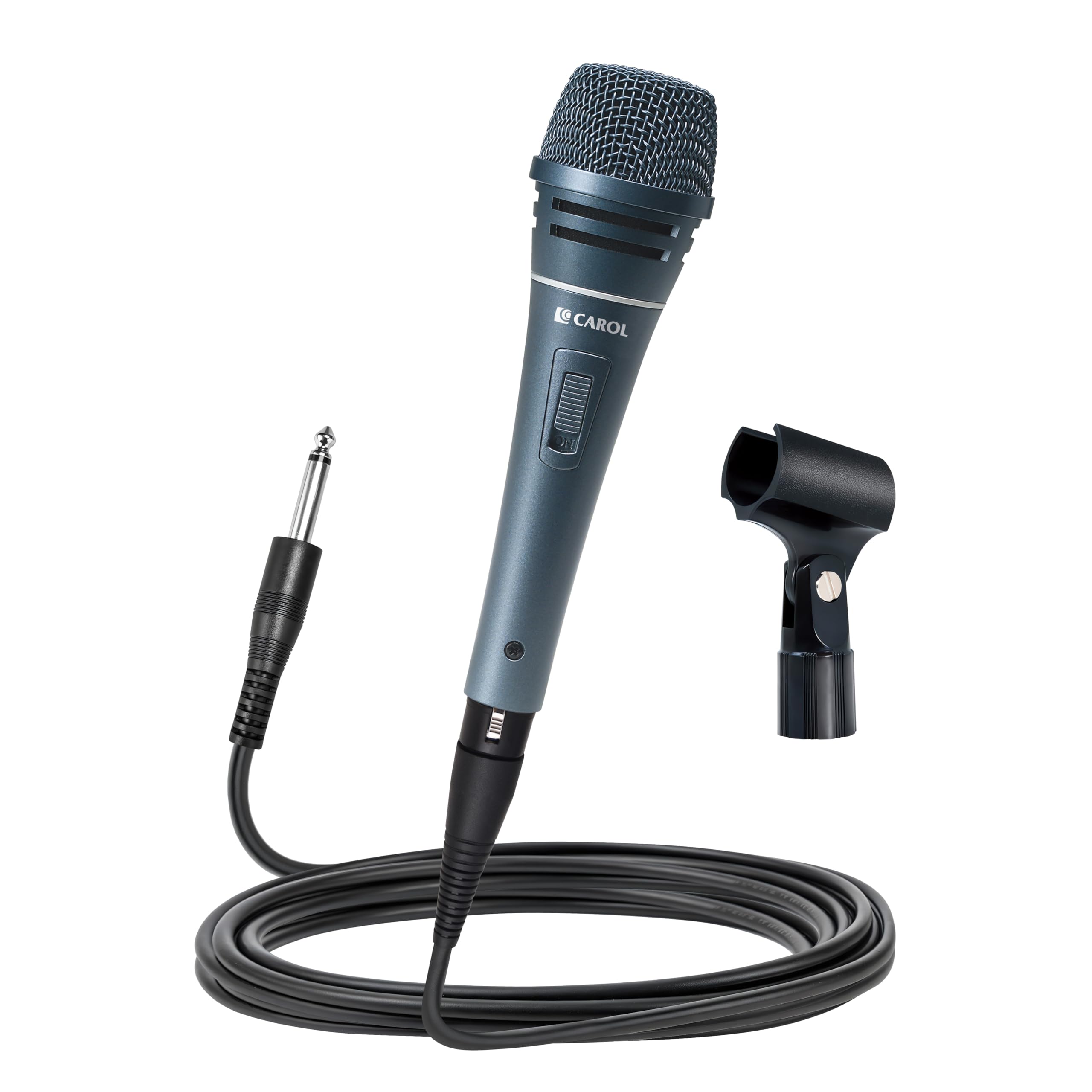 CAROL Dynamic Wired Microphone - For Live Singing Performances, Professional Singing, Handheld Super Cardioid Mic, with 15ft Detachable XLR to 1/4" Cable/ON/Off Switch/Mic Holder - Σ-Plus 2