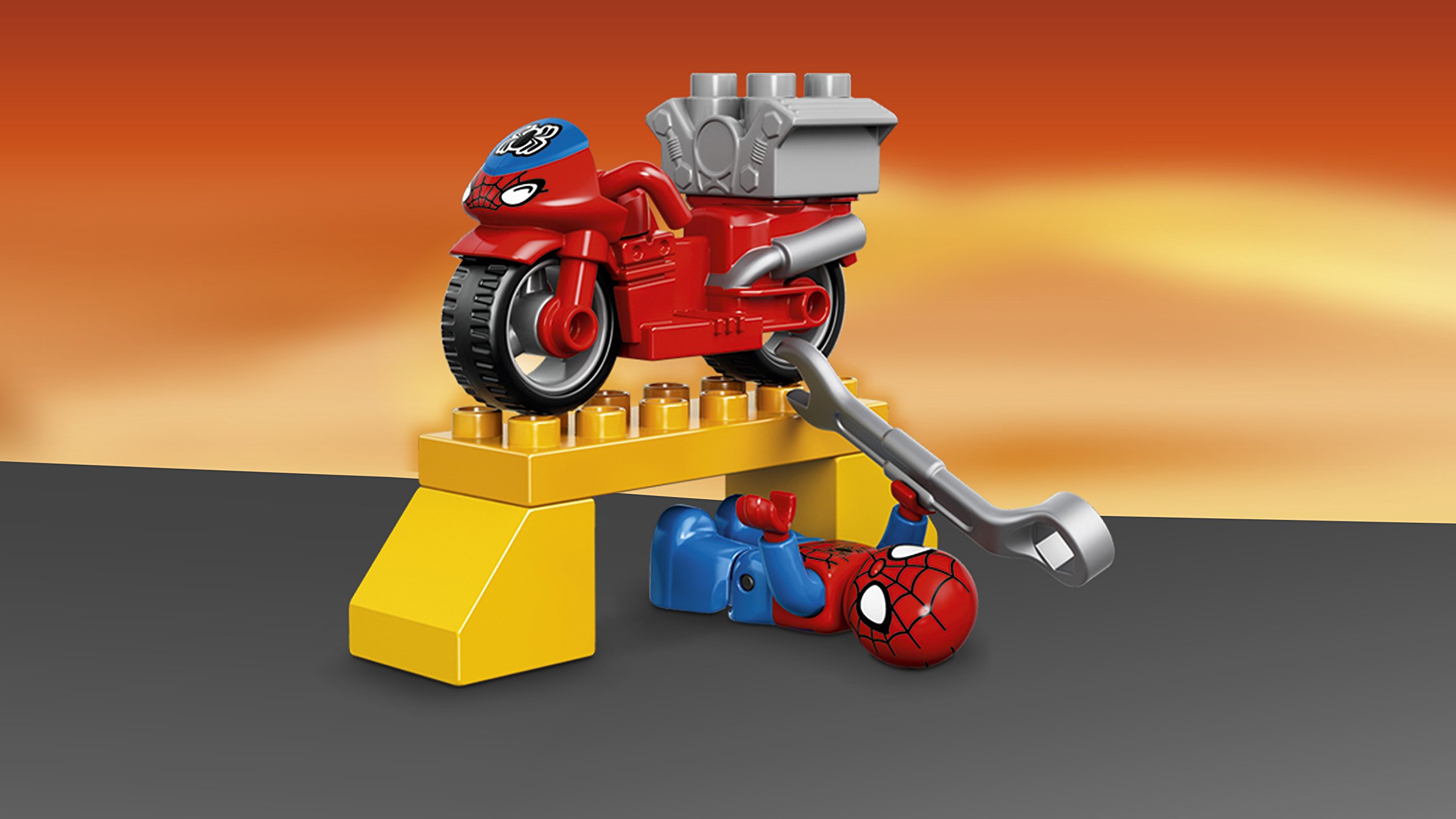 duplo spiderman bike