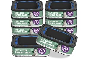 LISYEE Cat Litter Refill Bags Cartridge 28FT, Compatible with Litter Cat Genie Standard, Plus, XL, XL+ Pail Refills, 7-Layer Odor Control Pet Waste Bags 8 Pack
