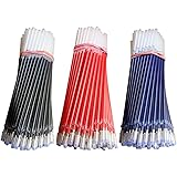Maydahui 100PCS Gel Pen Refills 3 Colour Black Blue Red Ink Metal Tip Bullet for School Student Office