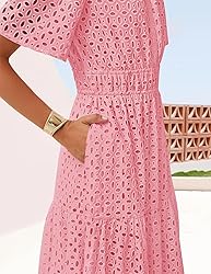ZESICA Women's 2025 Summer Short Sleeve Maxi Dress