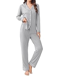 Ekouaer Womens Pajamas Set 2 Piece Button Down