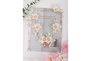 5 Pcs Camellia Flower Tassels Hairpins, Crystal Rhinestone Pearl Hair Clips, Chinese Retro Headpiece, Hair Accessories for Wo