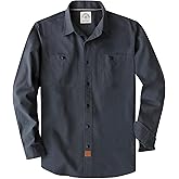 Dubinik® Chambray Shirt Men Long Sleeve Cotton Work Shirts with 2 Pockets Casual Button Down