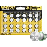 HIVEVOLT AG13 LR44 Batteries 24 Count, L1154F A76 357 303 SR44 Premium Alkaline Battery 1.5V Button Coin Cell