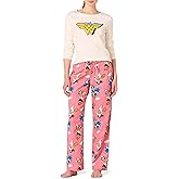 Amazon Essentials Women's Lightweight Flannel Pant and Long-Sleeve T-Shirt Sleep Set