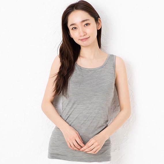Amazon E Sオリジナル シルク100 ジャージー カップ付き タンクトップ 日本製 シルク インナー レディース 丸パッド Mサイズ グレー キャミソール タンクトップ 通販
