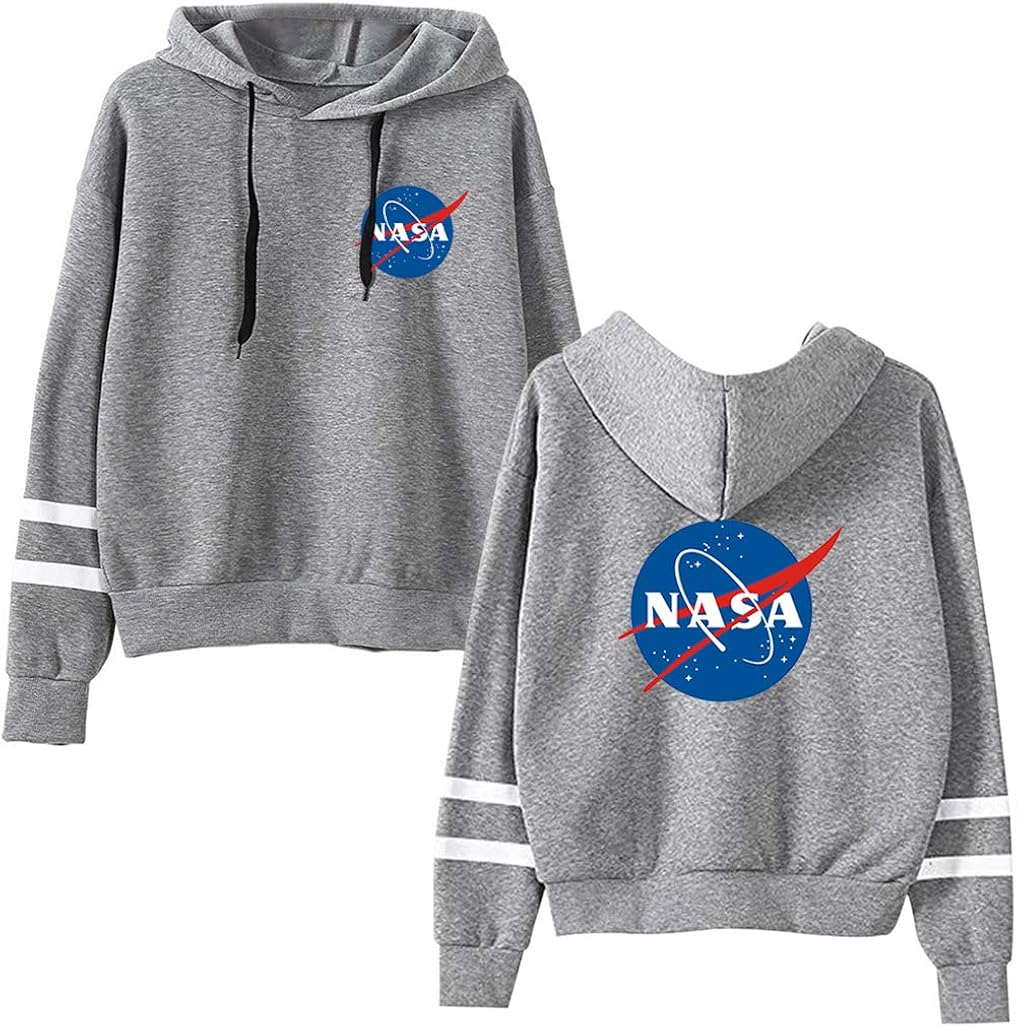 HAOSHENG Sudadera con Capucha para Mujer con Logotipo de la NASA Astronauta de Exploración Manga