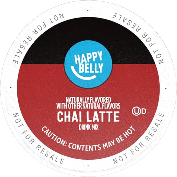 HAPPY BELLY TEA PODS COMPATIBLE WITH 2.0 K-CUP BREWERS, CHAI LATTE, 24 COUNT (PREVIOUSLY SOLIMO)