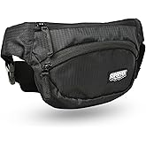 Supervek Black Crossbody Fanny Pack for Men Women - Stylish & Lightweight Water-Resistant Waist Bag - Fashion Hip Bum Belt Bag Packs for mens Outdoors Travel Walking Running Hiking Cycling Workout