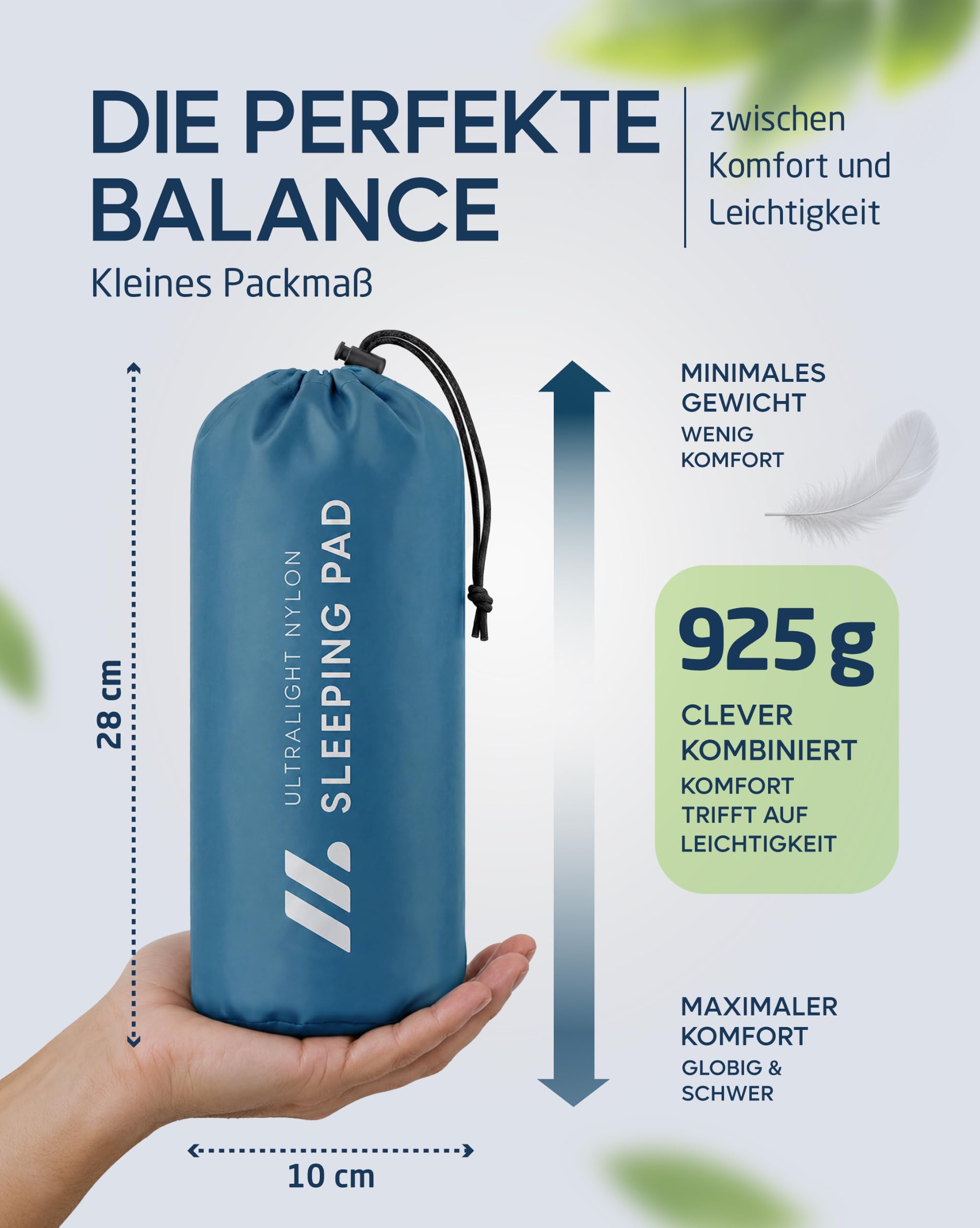 NORDMUT® Isomatte Schnellaufblasend mit integrierter Fußpumpe 10 cm - Isomatte Camping mit kleinem Packmaß - Outdoor Matratze für müheloses aufpumpen - Camping Matratze Ultra komfortabel 3