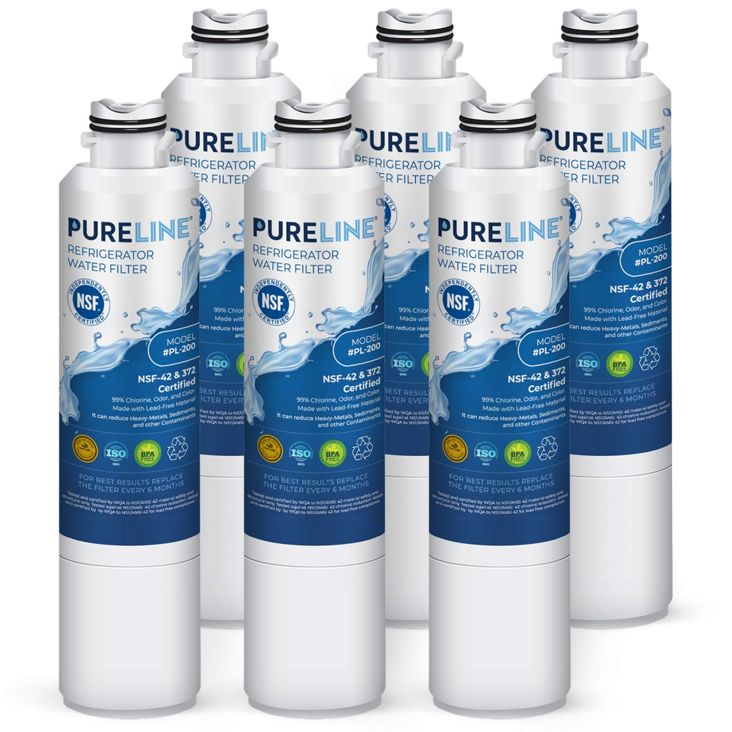 Pureline's Samsung Water Filter da29-00020b Replacement, Replacement for DA29-00020A/B, HAF-CIN/EXP, HAF-CIN,DA97-08006A, Kenmore 46-9101, 469101, 9101, 4609101000, Refrigerator Filter (6 Pack)