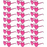 Morcheiong 24 Pack Heart Shaped Sunglasses Frameless Glasses Women Bachelorette Girl Birthday Party Favor Transparent Eyewear