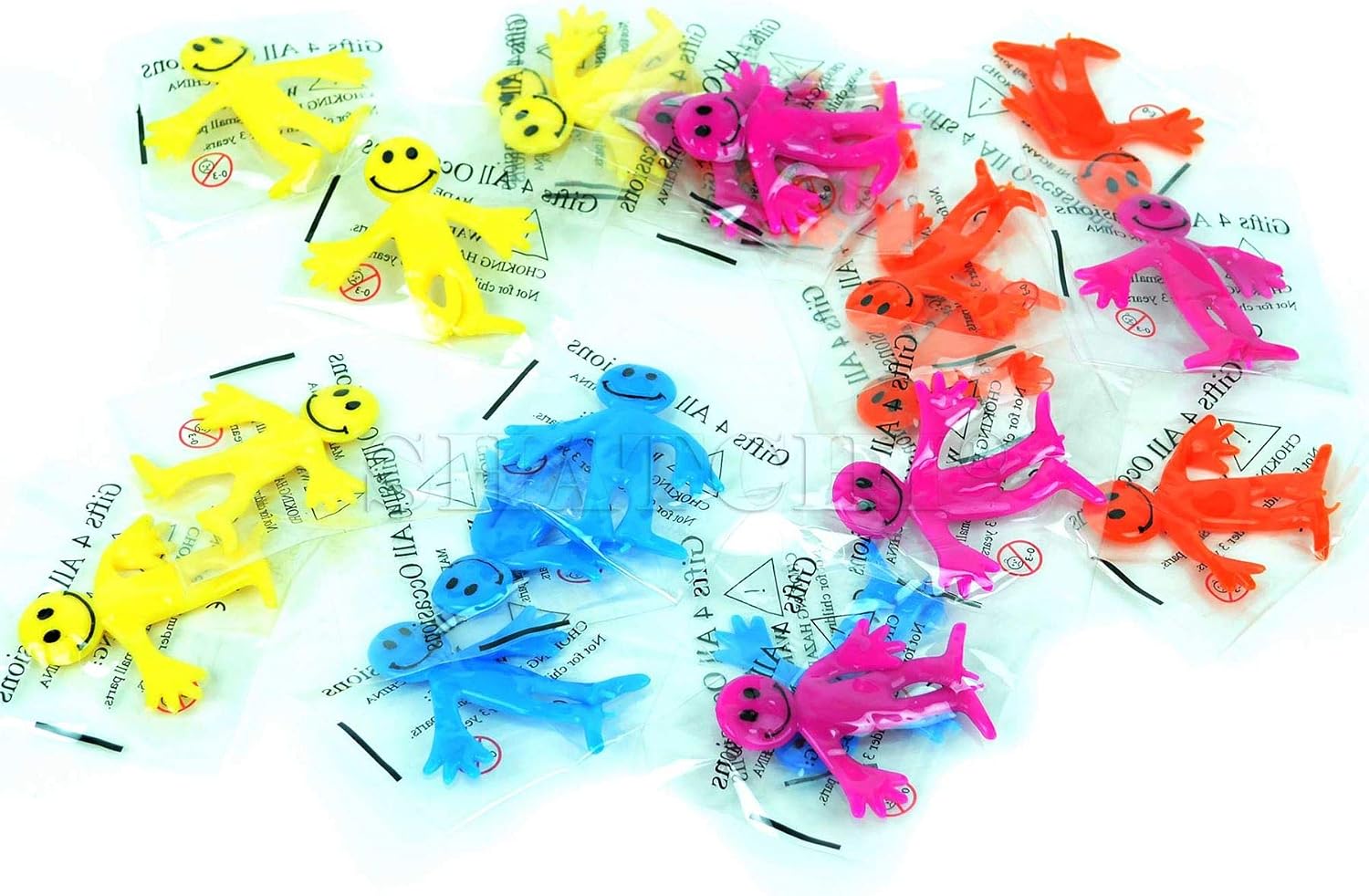 4Pk Stretchy Men Assorted Party Bag Fillers for Kids Birthday Party Unisex Strechy Smile Men Toys Ideal for Classroom Gifts Lucky Dip Prizes Giveaways Pinata Stocking Favours for Boys & Girls - Image 3