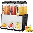 VEVOR Commercial Beverage Dispenser, 3 Tanks 12 L / 12.7 QT Per Tank Juice Dispenser, 370W Stainless Steel Ice Tea Drink Machine with 45°F-54°F Cooling Temperature, for Cold Drink Restaurant Bar Party