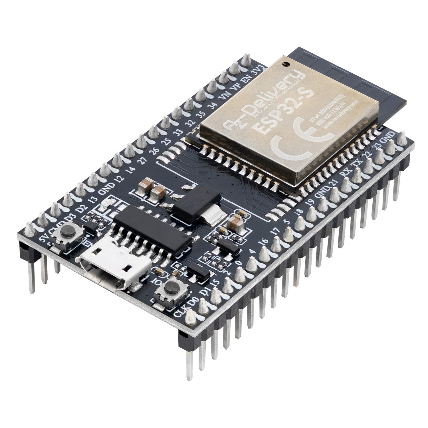 AZDelivery ESP32S Dev Kit C V4 NodeMCU WLAN WiFi Development Board compatible with Arduino including E-Book! (Successor module of ESP32S Dev Kit C V2)