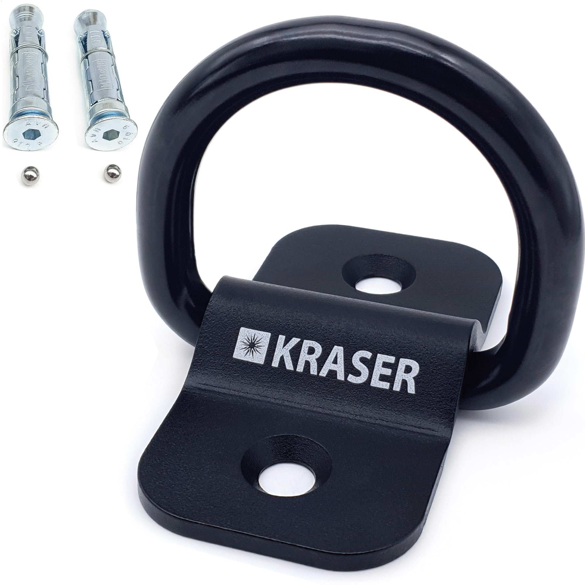 KRASER KR802 Motorcycle Security Anchor with Pivoting Ring ø14, Compact and Robust Steel, High Security Expanding Bolts, Anti Theft Security for Motorbike Bicycle Parking Wall Floor Ground Concrete