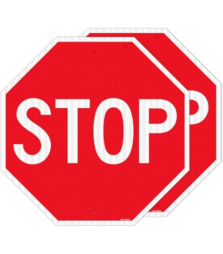 OLANZU 2 Pack Large Stop Signs 24 x 24 Inches - High Intensity