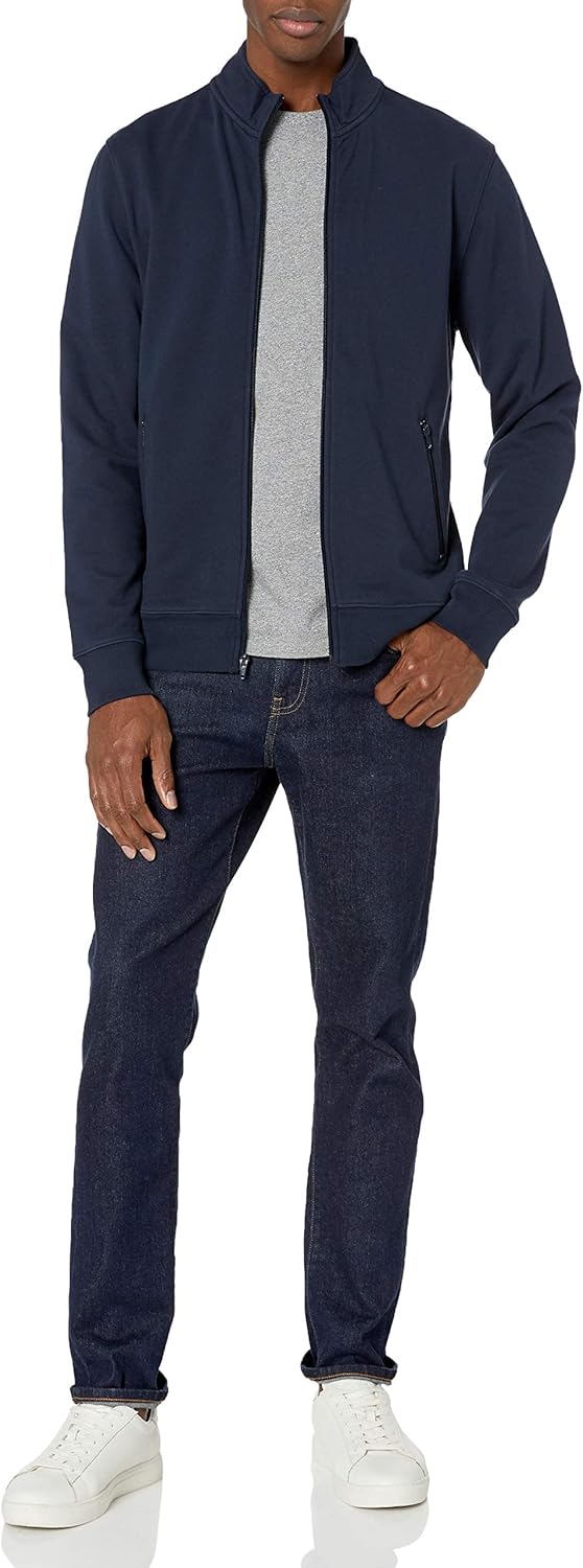 Brand - Goodthreads Men's Lightweight French Terry Track Jacket: Clothing
