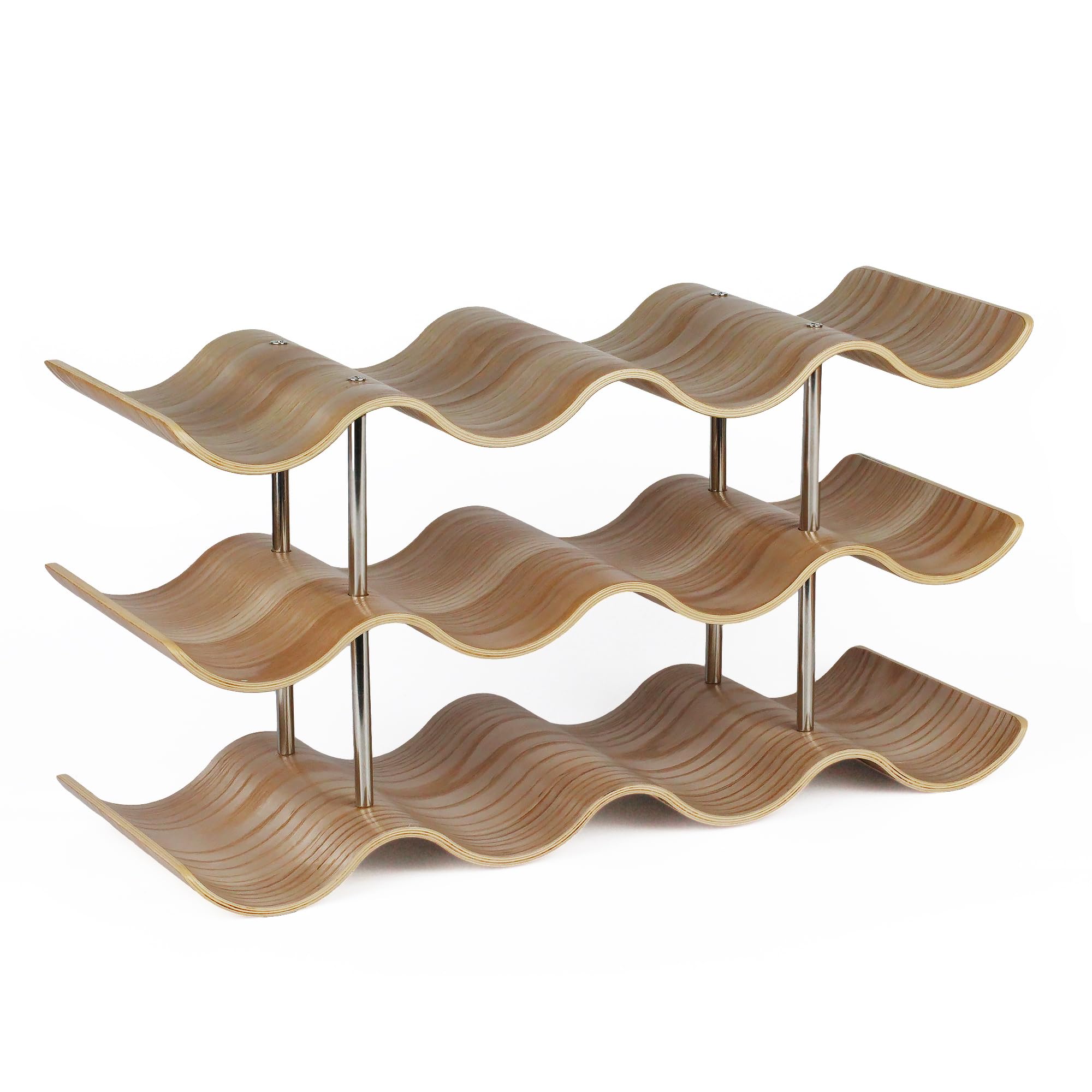 Photo 1 of Bellglee 12 Bottles Wine Racks Countertop for Shelf, 3-Tier Wooden Wine Bottle Holder Stand, freestanding Wine Storage for Inside Cabinet Organizer for Home Décor, Bar and Pantry