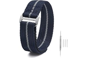 watchdives Nylon Watch Band 20mm 22mm One Piece Watch Strap with Hook and Loop Fasteners Sport Watchband Fit for 7-9in Wrist
