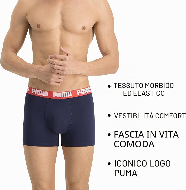 Boxer, Biancheria Intima Uomo, Blu/Rosso/Nero, M