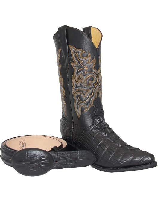 Bottes Cowboy Glif En Cuir Crocodile - Taille 45 - Occasion Très Bon état - Style Santiague Homme