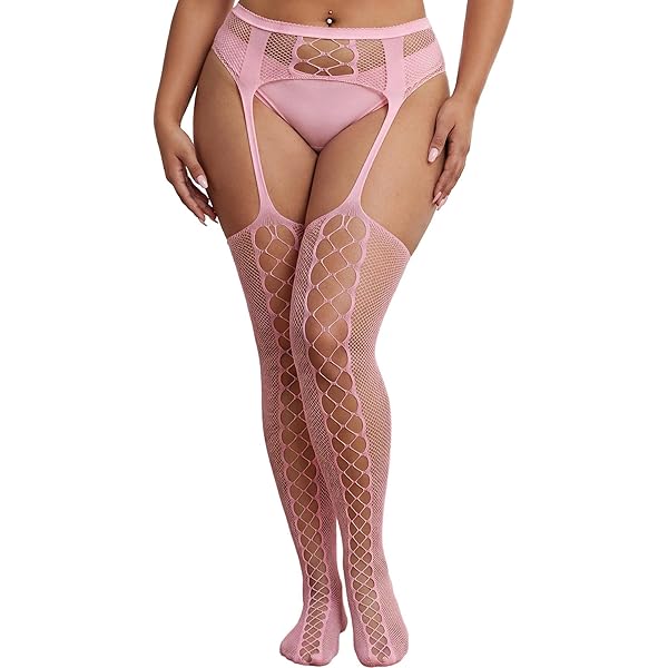 Amazon.com: StarDY Transparent Lace Garter Belt & Suspender Pantyhose