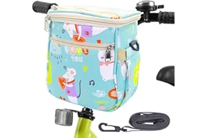 ZQVU Kids Bike Basket Fabric Bicycle Basket for Boy and Girl Front Basket for Bicycles and Tricycles Bike Handlebar Bag