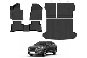 Bingoliner Floor Mats for 2016 2017 2018 Hyundai Tucson - All Weather for Hyundai Tucson Floor Mats & Cargo Mat & Backrest Ma