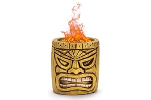 Roundfire Tiki 1 Tabletop Fire Pit - Ethanol Fire Pit, Fire Bowl, Mini Personal Fireplace for Indoor & Garden - Bio Ethanol Fuel