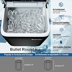 COSTWAY Ice Maker Countertop with Self-Clean