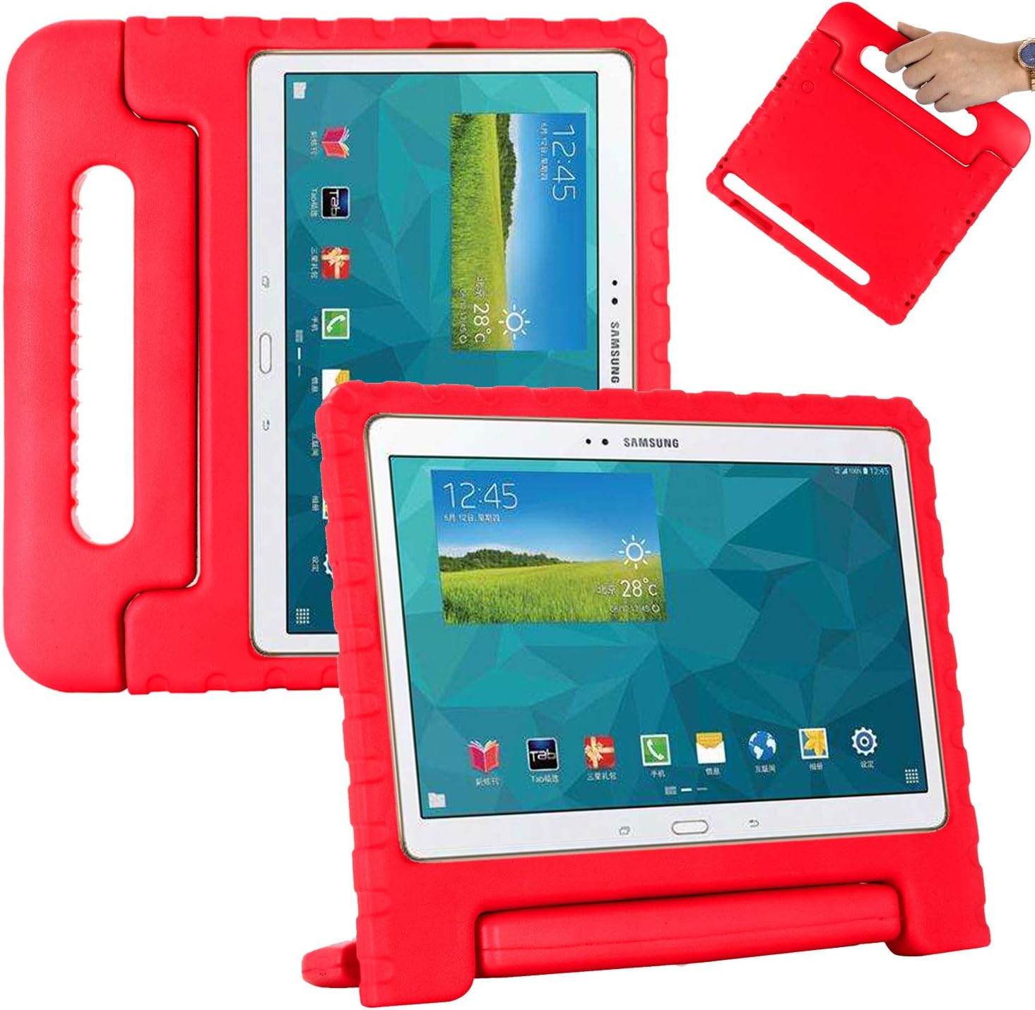 APOLL Kids Case for Samsung Galaxy Tab S6 T860, Shockproof EVA Kids Friendly Handle Stand Child Proof Protective Cover Case for Samsung Galaxy Tab S6 10.5 inch 2019 SM-T860/T865/T867, Red