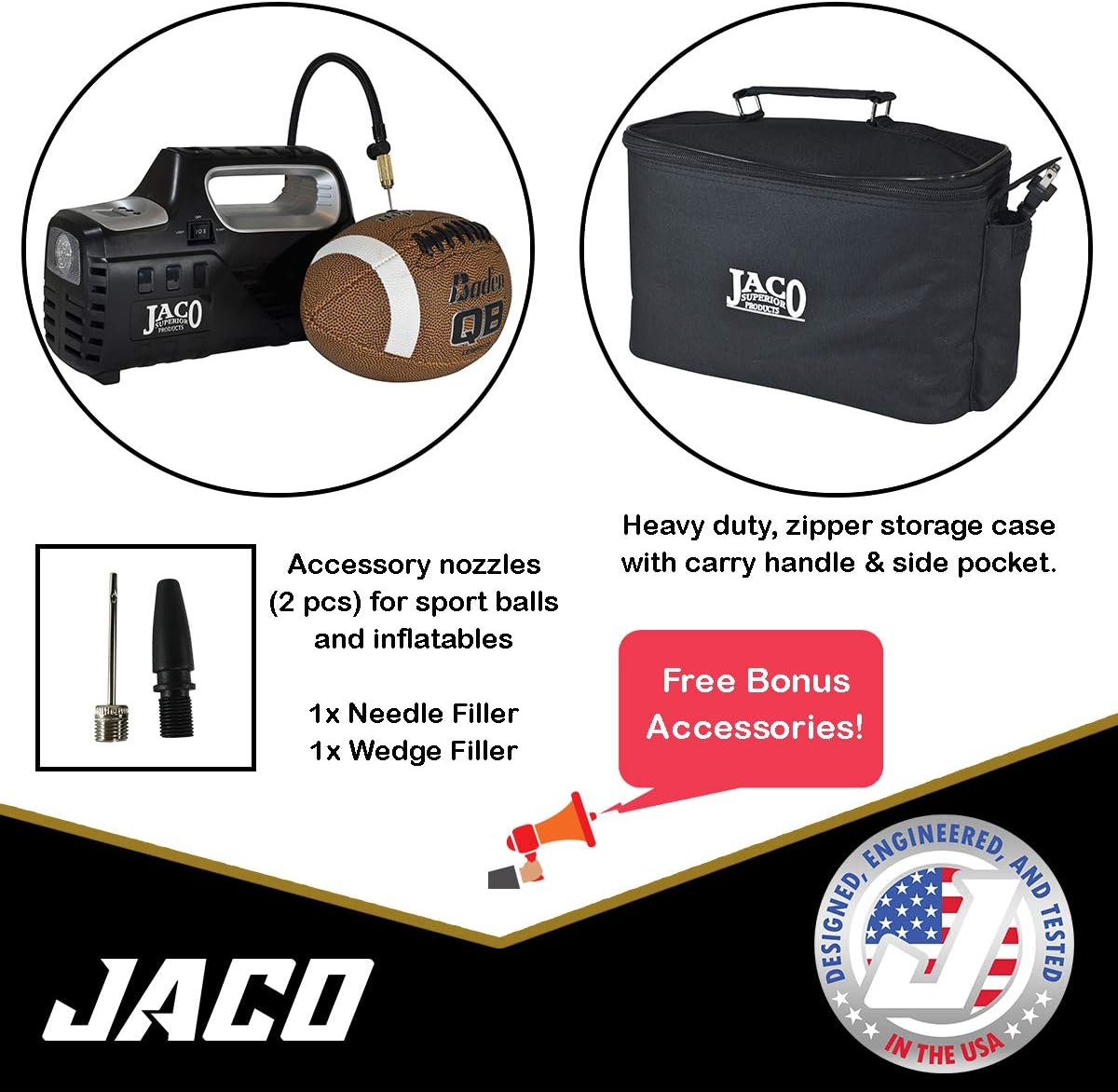 JACO SmartPro 2.0 AC/DC Digital Tire Inflator - Advanced Portable Air Compressor Pump - 100 PSI: Automotive
