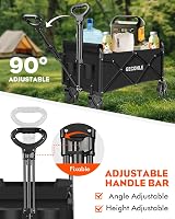 GECONLE 100L Folding Trolley Cart 100KG/220LBS with Cup Holders view 5