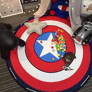 INCX Kids Play Mat/Rugs and Toy Organizer Storage Cotton 58x58 Inch