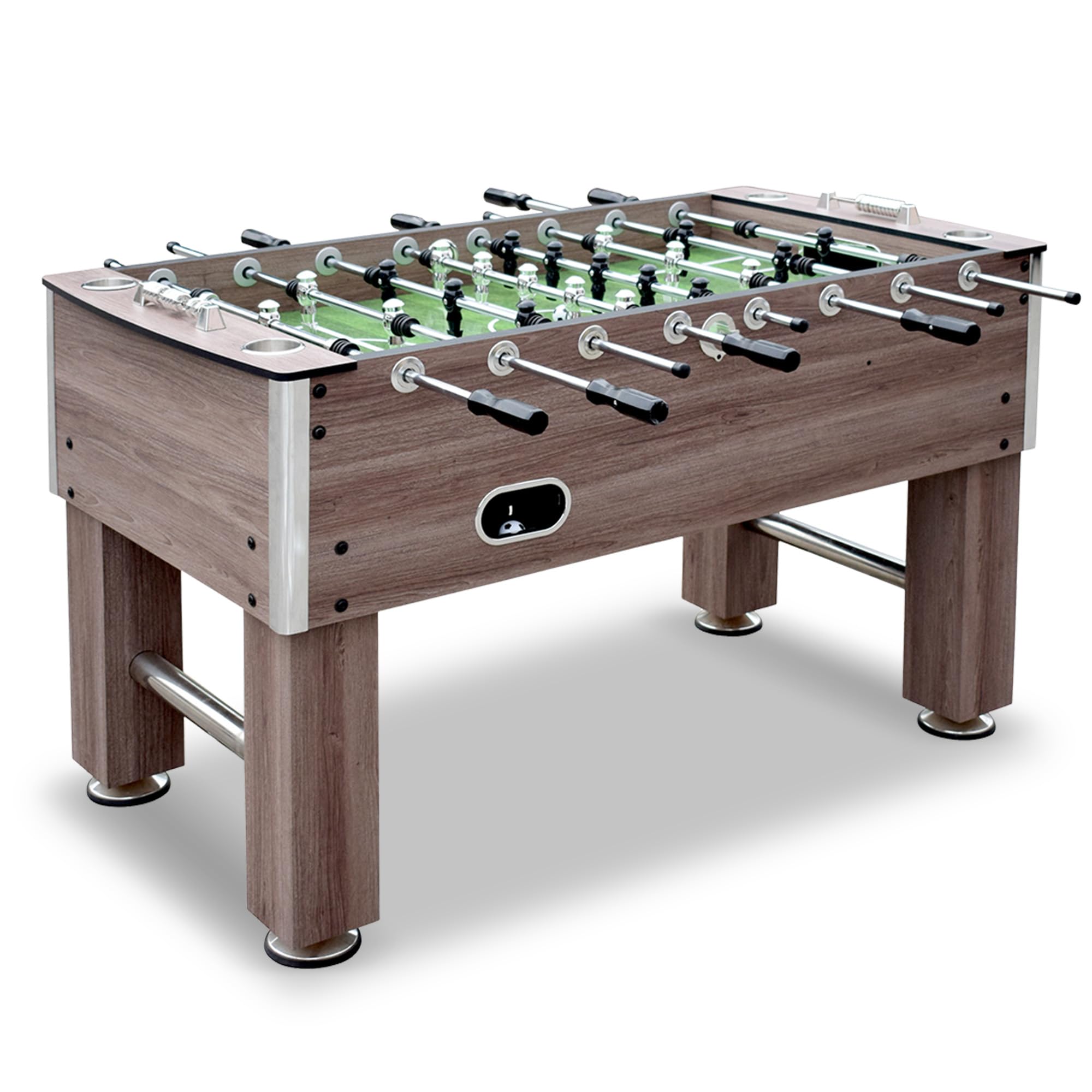 Photo 1 of **DAMAGED PARTS**Hathaway Driftwood 56 inch Foosball Table Adult Size for Family Rec Room - With Smooth Playfield, Weighted Players, Dual Abacus Scoring, Auto Ball Return, Sturdy Leg Levelers & Foosball Balls