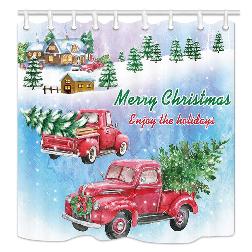 Best Red Truck And Christmas Tree Kitchen Towel