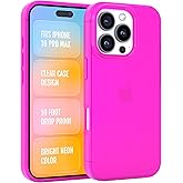 FELONY CASE for iPhone 16 Pro Max, Neon Pink Clear Protective Case, TPU and Polycarbonate Shock-Absorbing Bright Cover - Crack Proof with a Gloss Finish - Full iPhone Protection