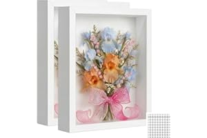 Shadow Box Frame Display Cases, 11"x 14" Wood Deep Black Handicrafts Shadowbox Picture Frame for Flowers Jersey Baby Wedding 