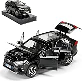 1/32 Alloy Collectible Toy Car with Light and Sound, Kids Gift Black | Diecast Pull Back Car Model, Toy Vehicle Door Can Be Opened