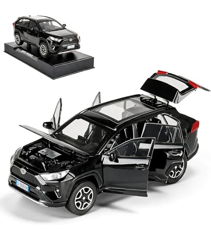 Amazon.com: Rav4 Hybrid XSE 藍色金屬色附天窗1/24 壓鑄模型汽車