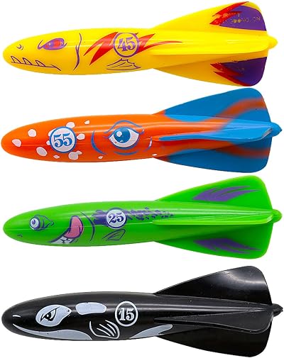 COSORO 4Pcs Diving Torpedo Toys Swimming Pool Sinking Dive Sinker