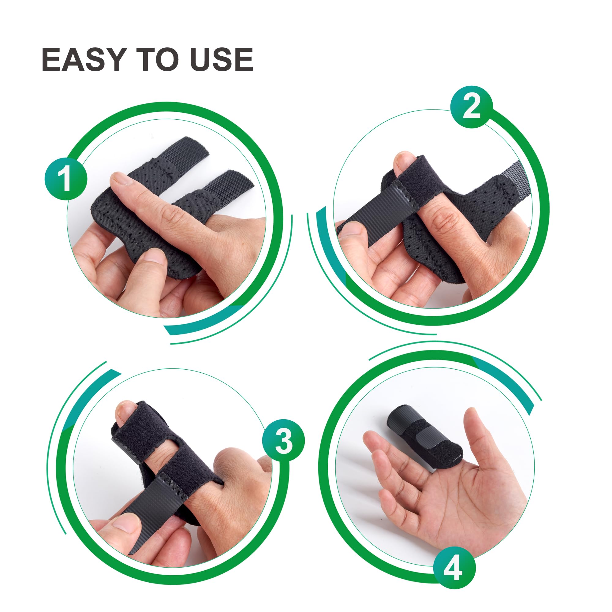 Soft Home Finger Splint, Mallet Finger Splints for Pain Relief, Trigger Finger Splint for Thumb, Middle, Pointer, Ring or Pinky Finger