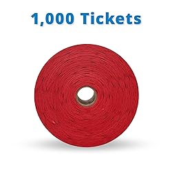 INDIANA TICKET CO. 1,000 Red Raffle Tickets Double