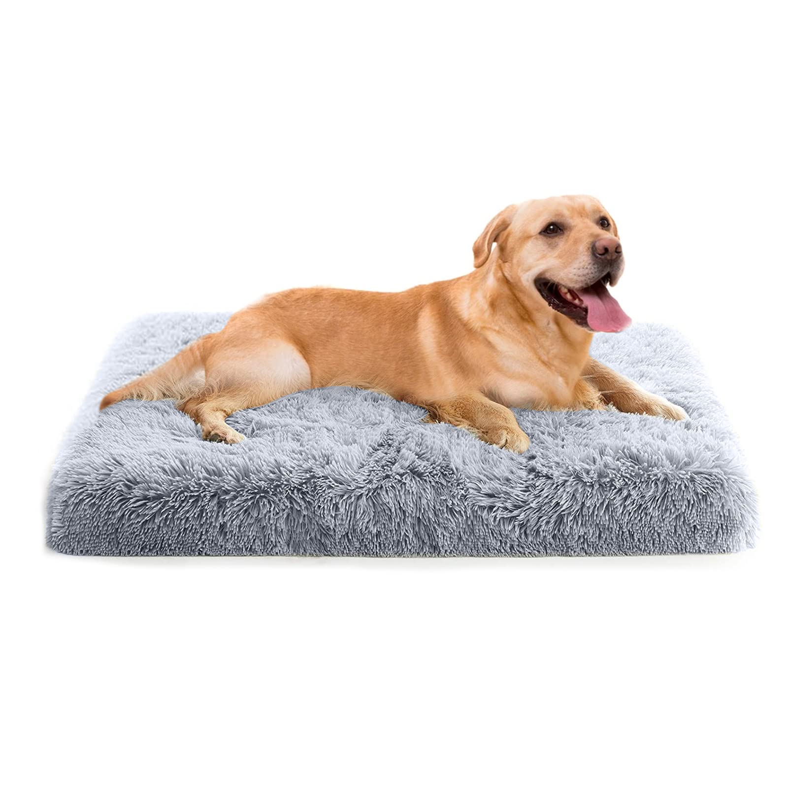PETCUTE Dog Crate Mattress,Egg Crate Orthopedic Calming Pet Bed with Washable Removable Cover, Deluxe Plush Dog Mat with Anti-Slip Bottom,Ultra Soft Fluffy Pet Pillow Cushion,M